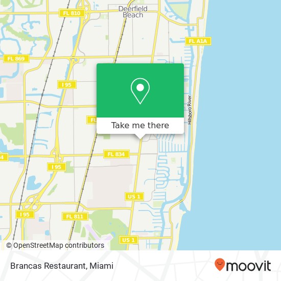 Mapa de Brancas Restaurant, 3915 N Federal Hwy Pompano Beach, FL 33064