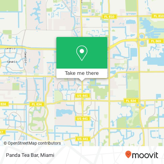 Mapa de Panda Tea Bar, 4410 N State Road 7 Coral Springs, FL 33067