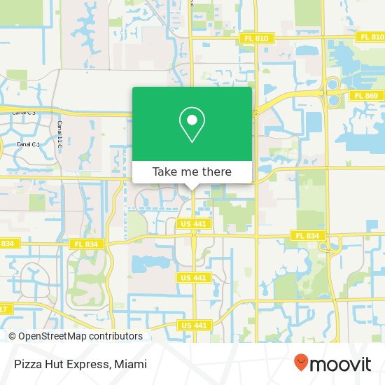 Mapa de Pizza Hut Express, 4400 N State Road 7 Coral Springs, FL 33067