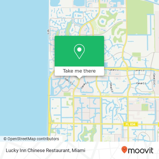 Mapa de Lucky Inn Chinese Restaurant, 5639 Coral Ridge Dr Pompano Beach, FL 33076