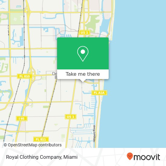 Mapa de Royal Clothing Company, 1320 SE 2nd St Deerfield Beach, FL 33441