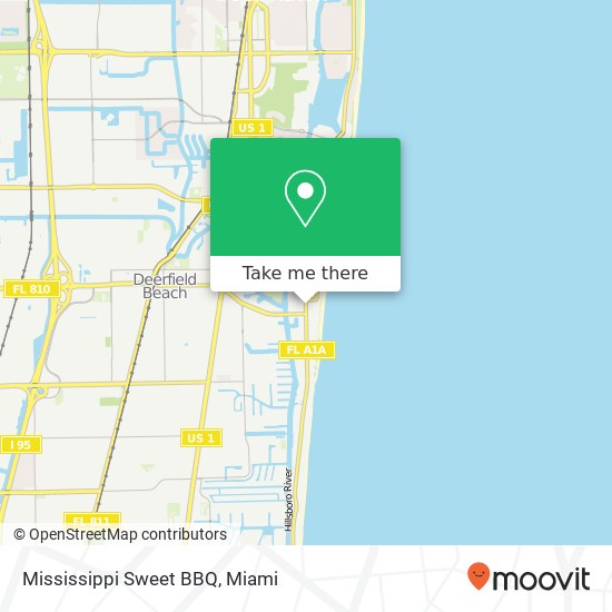 Mapa de Mississippi Sweet BBQ, 123 NE 20th Ave Deerfield Beach, FL 33441