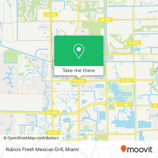 Mapa de Rubio's Fresh Mexican Grill, Lyons Rd Coconut Creek, FL 33073