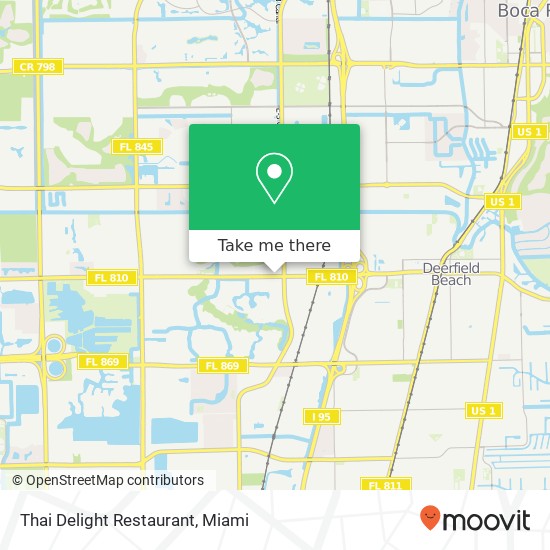 Mapa de Thai Delight Restaurant, 1895 W Hillsboro Blvd Deerfield Beach, FL 33442