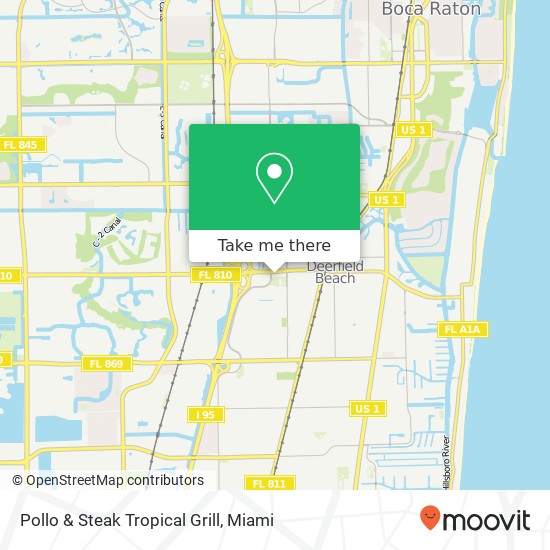 Mapa de Pollo & Steak Tropical Grill, 490 W Hillsboro Blvd Deerfield Beach, FL 33441