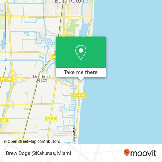 Mapa de Brew Dogs @Kahunas, 249 NE 21st Ave Deerfield Beach, FL 33441