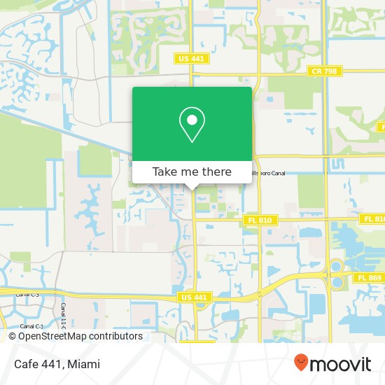 Mapa de Cafe 441, 7515 N State Road 7 Parkland, FL 33073