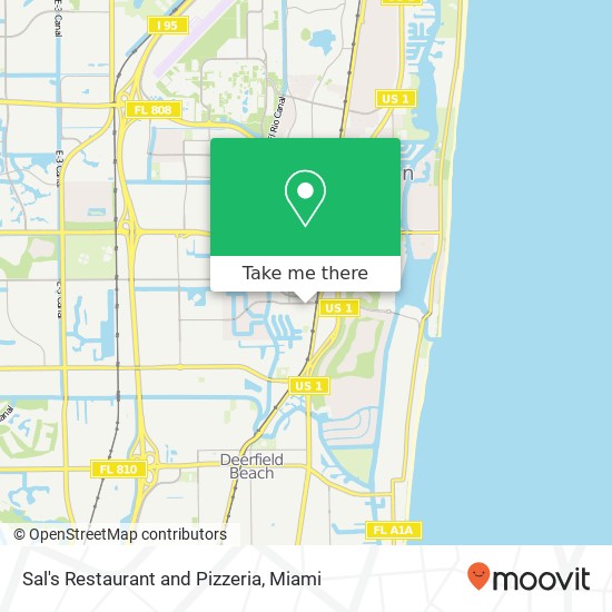 Mapa de Sal's Restaurant and Pizzeria, 1001 SW 2nd Ave Boca Raton, FL 33432
