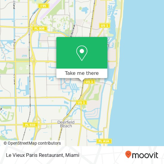 Mapa de Le Vieux Paris Restaurant, 200 W Camino Real Boca Raton, FL 33432