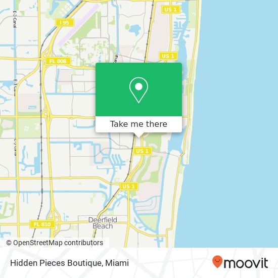 Mapa de Hidden Pieces Boutique, 33 SE 7th St Boca Raton, FL 33432