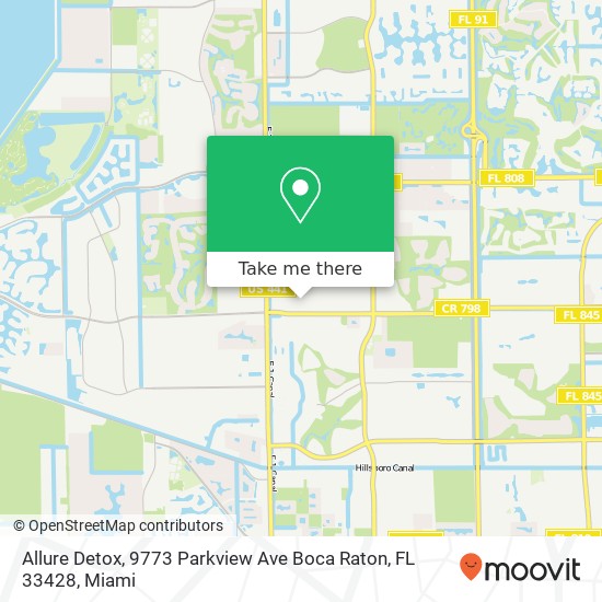 Mapa de Allure Detox, 9773 Parkview Ave Boca Raton, FL 33428