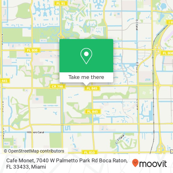 Mapa de Cafe Monet, 7040 W Palmetto Park Rd Boca Raton, FL 33433