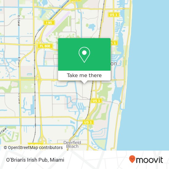 Mapa de O'Brian's Irish Pub, SW 1st St Boca Raton, FL 33432