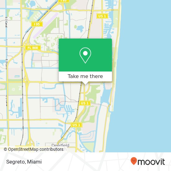Mapa de Segreto, 39 SE 1st Ave Boca Raton, FL 33432