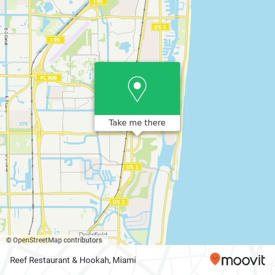 Mapa de Reef Restaurant & Hookah, 99 SE Mizner Blvd Boca Raton, FL 33432