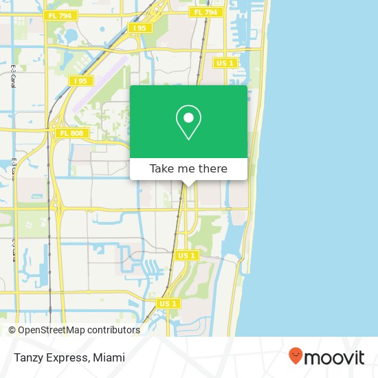 Mapa de Tanzy Express, 433 Plaza Real Boca Raton, FL 33432