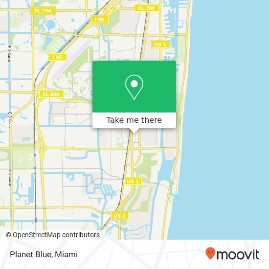 Mapa de Planet Blue, 425 Plaza Real Boca Raton, FL 33432