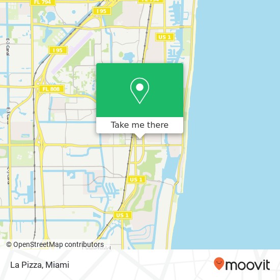 Mapa de La Pizza, 134 NE 2nd St Boca Raton, FL 33432