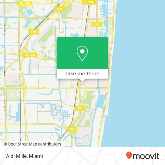 Mapa de A di Mille, 306 Plaza Real Boca Raton, FL 33432