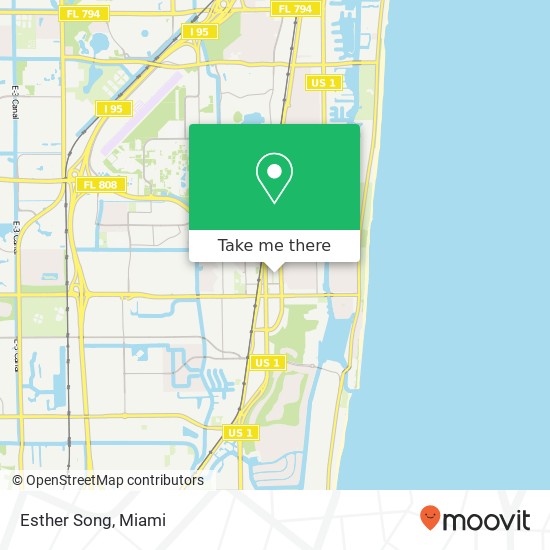 Mapa de Esther Song, 332 Plaza Real Boca Raton, FL 33432