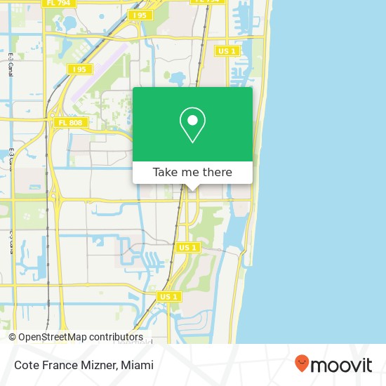 Mapa de Cote France Mizner, 110 NE 2nd St Boca Raton, FL 33432