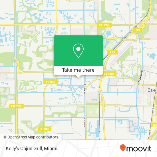 Mapa de Kelly's Cajun Grill, 6000 Glades Rd Boca Raton, FL 33431