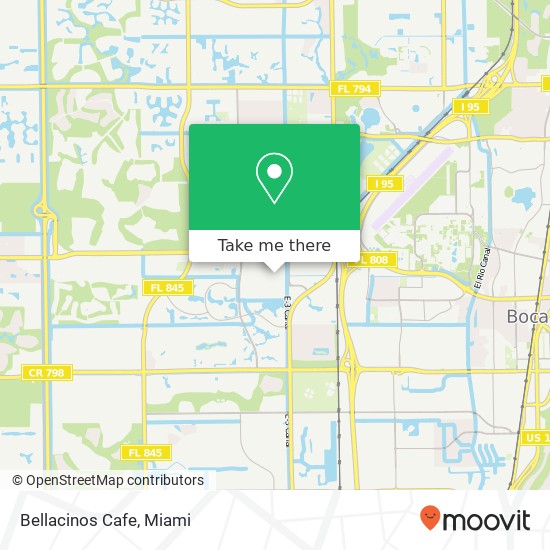 Mapa de Bellacinos Cafe, Boca Raton, FL 33431