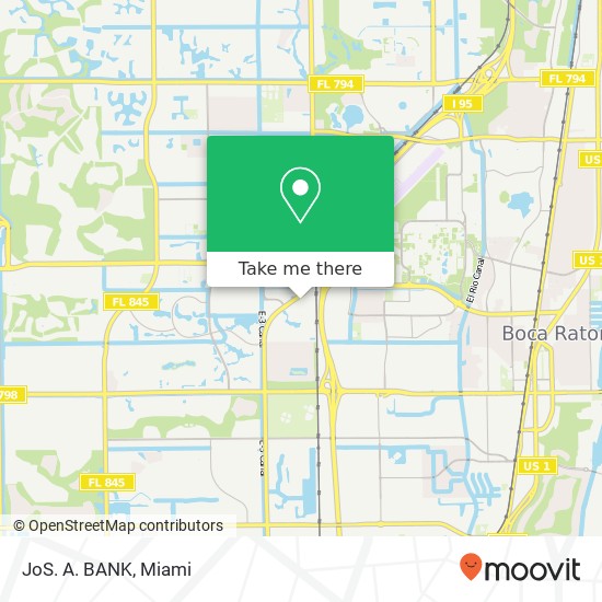 Mapa de JoS. A. BANK, 5050 Town Center Cir Boca Raton, FL 33486