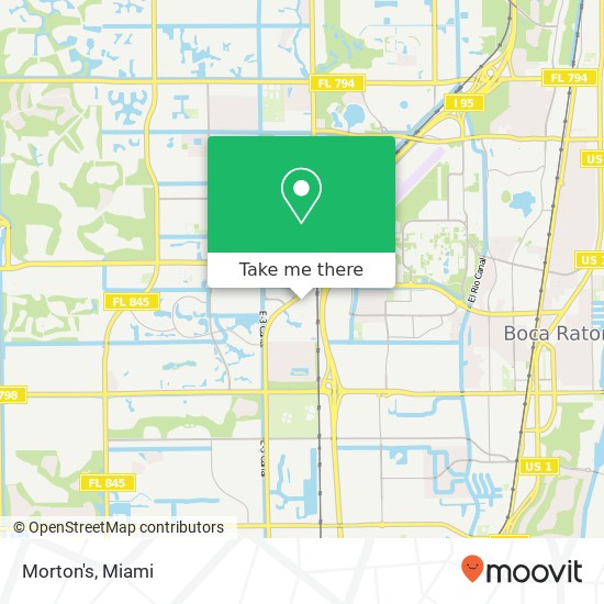 Mapa de Morton's, 5050 Town Center Cir Boca Raton, FL 33486