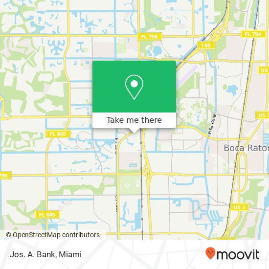 Mapa de Jos. A. Bank, 5050 Town Center Cir Boca Raton, FL 33486
