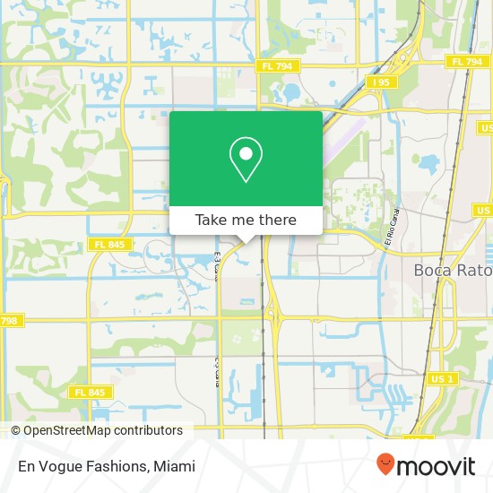Mapa de En Vogue Fashions, 5050 Town Center Cir Boca Raton, FL 33486