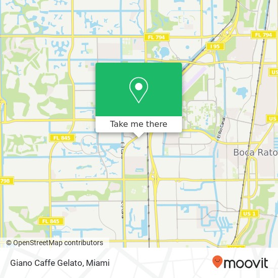 Mapa de Giano Caffe Gelato, 5050 Town Center Cir Boca Raton, FL 33486