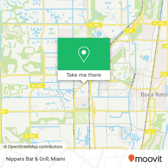 Mapa de Nippers Bar & Grill, 1751 N Military Trl Boca Raton, FL 33486