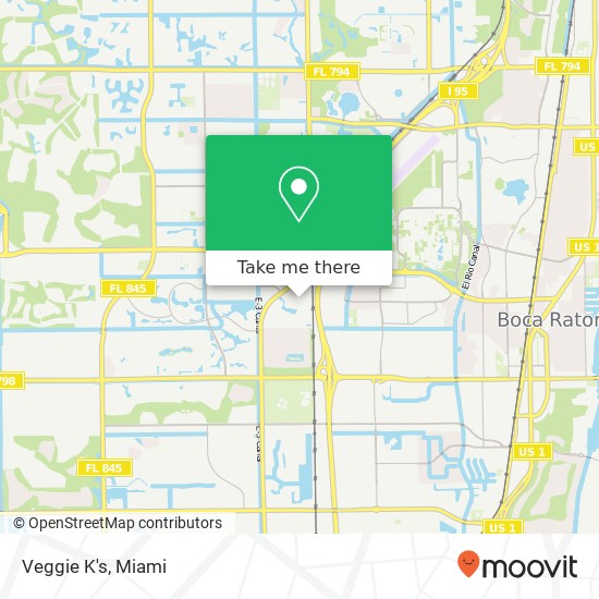 Mapa de Veggie K's, 5150 Town Center Cir Boca Raton, FL 33486