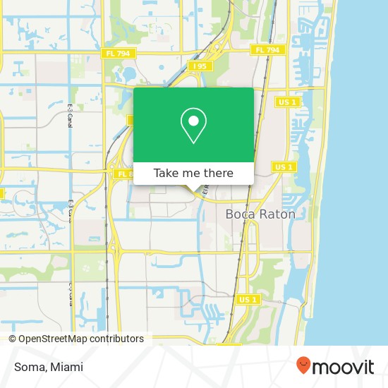 Mapa de Soma, 600 Glades Rd Boca Raton, FL 33431