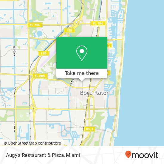 Mapa de Augy's Restaurant & Pizza, 1501 NW Boca Raton Blvd Boca Raton, FL 33432
