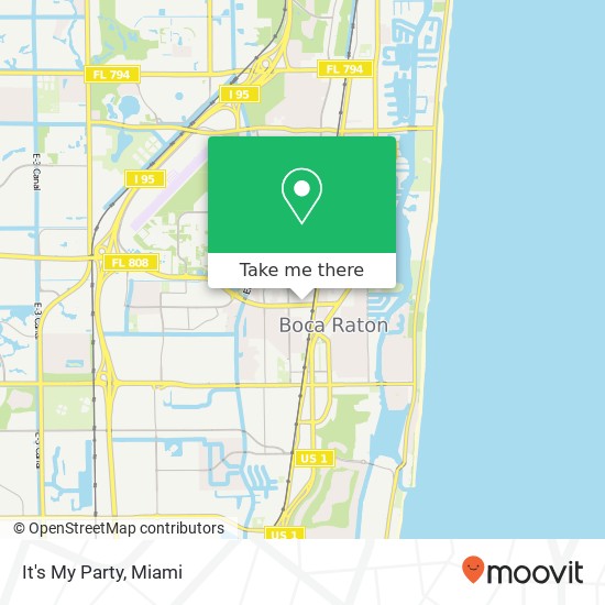 Mapa de It's My Party, 129 NW 13th St Boca Raton, FL 33432