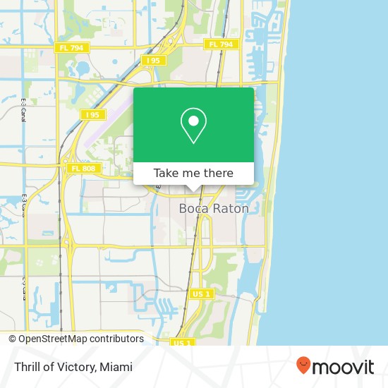 Mapa de Thrill of Victory, 129 NW 13th St Boca Raton, FL 33432