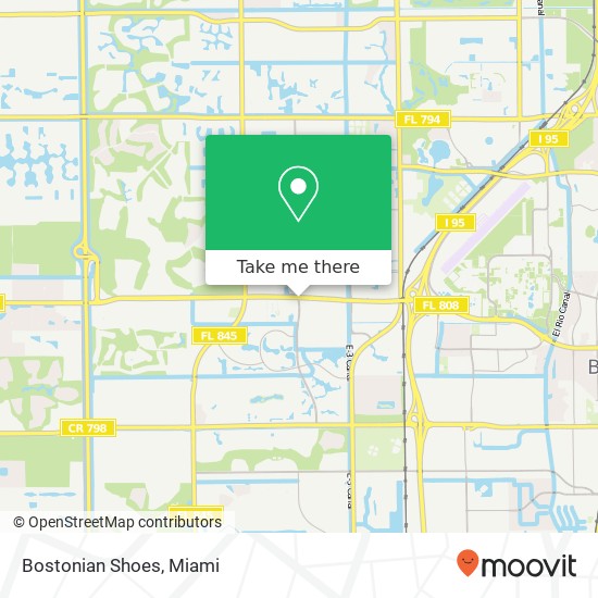 Mapa de Bostonian Shoes, 6000 Glades Rd Boca Raton, FL 33431
