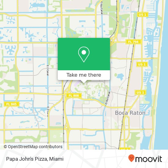Mapa de Papa John's Pizza, 777 Glades Rd Boca Raton, FL 33431