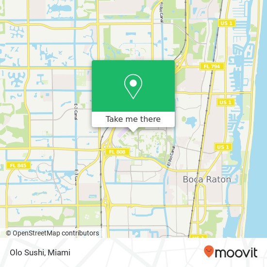 Mapa de Olo Sushi, 777 Glades Rd Boca Raton, FL 33431