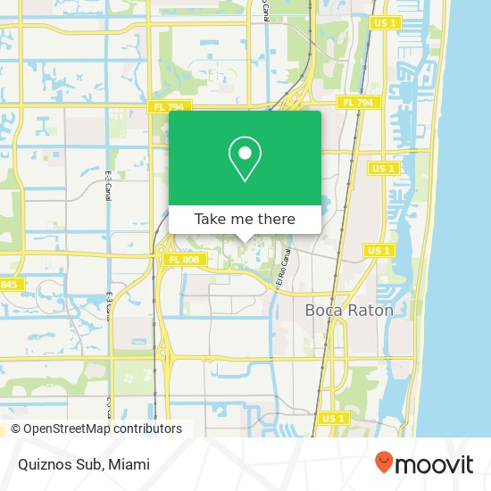 Mapa de Quiznos Sub, 777 Glades Rd Boca Raton, FL 33431