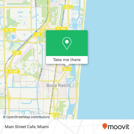 Mapa de Main Street Cafe, 2299 N Federal Hwy Boca Raton, FL 33431