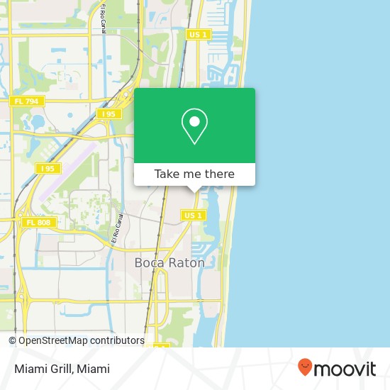 Mapa de Miami Grill, 2521 N Federal Hwy Boca Raton, FL 33431