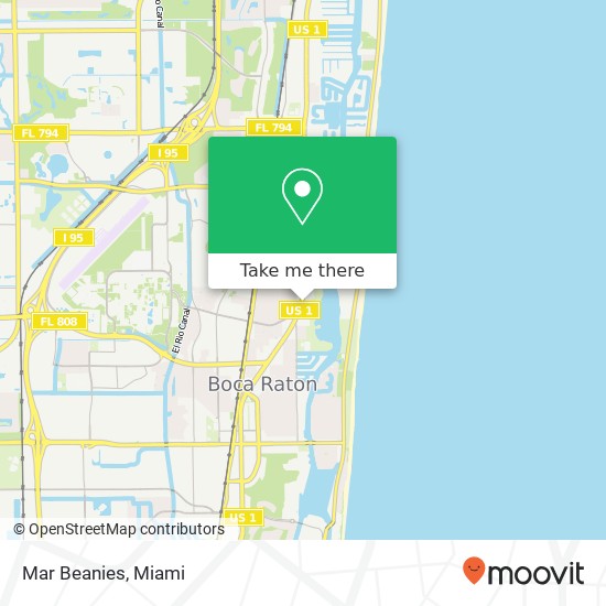 Mapa de Mar Beanies, 2344 N Federal Hwy Boca Raton, FL 33431
