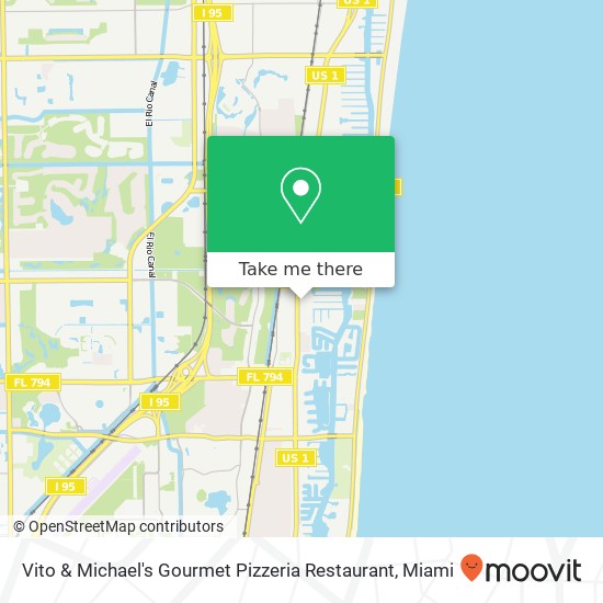 Mapa de Vito & Michael's Gourmet Pizzeria Restaurant, 6298 N Federal Hwy Boca Raton, FL 33487