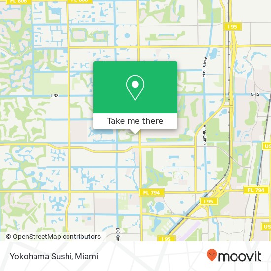 Mapa de Yokohama Sushi, 5030 Champion Blvd Boca Raton, FL 33496