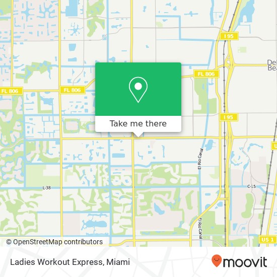 Mapa de Ladies Workout Express, 4900 Linton Blvd Delray Beach, FL 33445