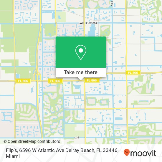 Mapa de Flip's, 6596 W Atlantic Ave Delray Beach, FL 33446