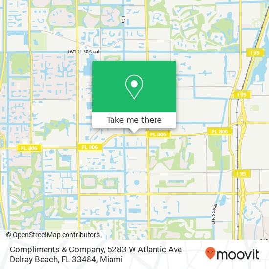 Mapa de Compliments & Company, 5283 W Atlantic Ave Delray Beach, FL 33484